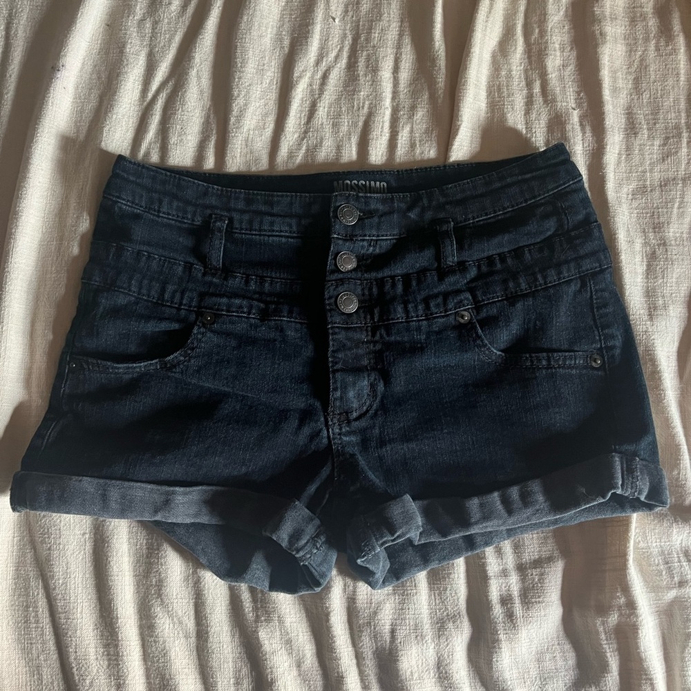 Black jean shorts